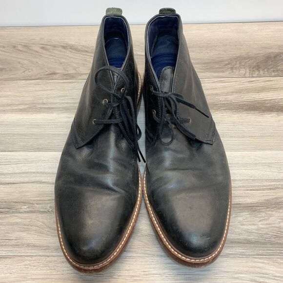 Men\'s Size 13M Cole Haan Tyler Grand Chukka Boots Woodbury Black Leather Lace-Up main image 6